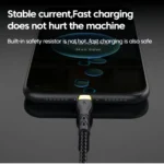 120W 6A PD fast charging cable coiled with connectors visible