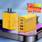 120W Fast Charger 4-Port USB-A & USB-C Adapter - Image 3