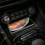 Compact car wireless charger pad with Type-C cable attached