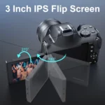 Camera showing control buttons and zoom lens details