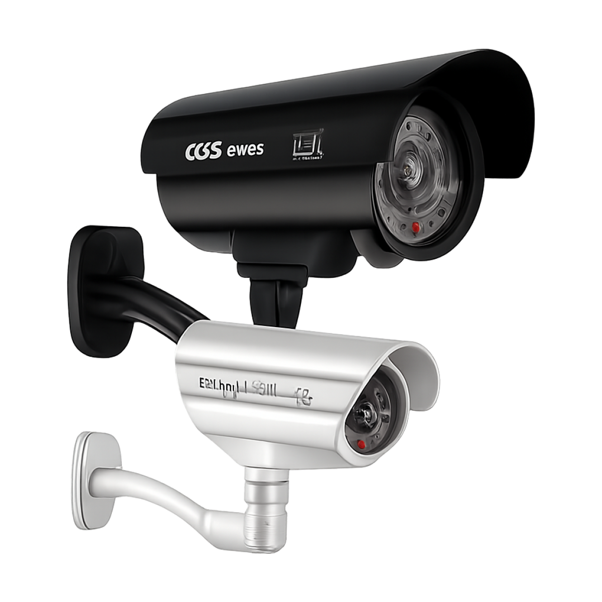 1PC Dummy Security Camera Watreproof Indoor Outdoor Fake CCTV Surveillance System, Red Flashing LED Lights, No Wiring Required-bg-clean Waterproof dummy security camera with red flashing LED light for indoor and outdoor use