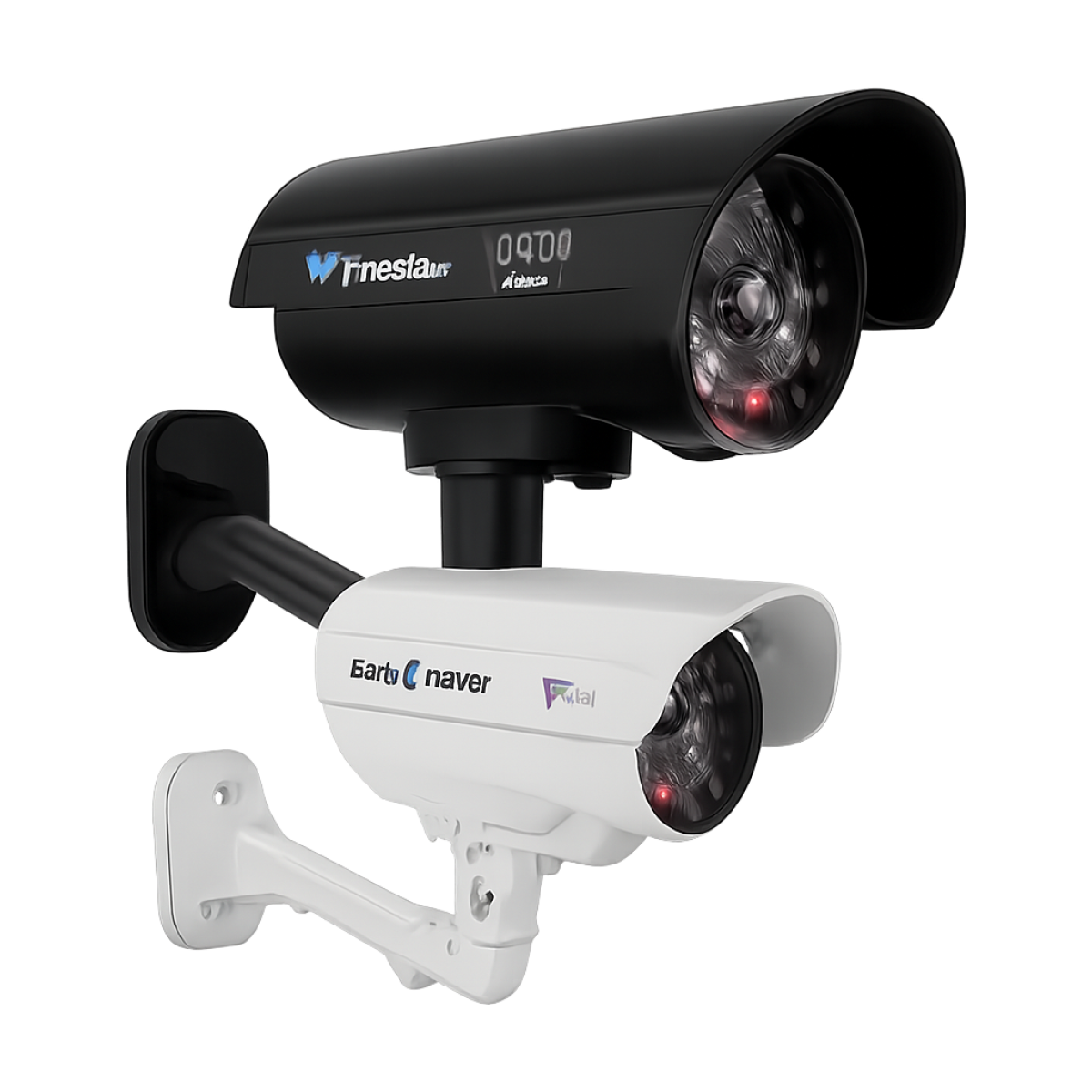 1PC Dummy Security Camera Watreproof Indoor Outdoor Fake CCTV Surveillance System, Red Flashing LED Lights, No Wiring Required-bg-clean Waterproof dummy security camera with red flashing LED light for indoor and outdoor use