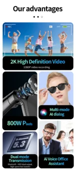 2-in-1 4K AI Smart Glasses with Camera & Bluetooth - Image 3