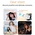 Black compact digital camera with zoom lens