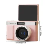 Side angle of portable digital camera with USB charging