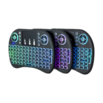 i8 2.4G wireless air mouse with touchpad and multicolor backlit mini keyboard