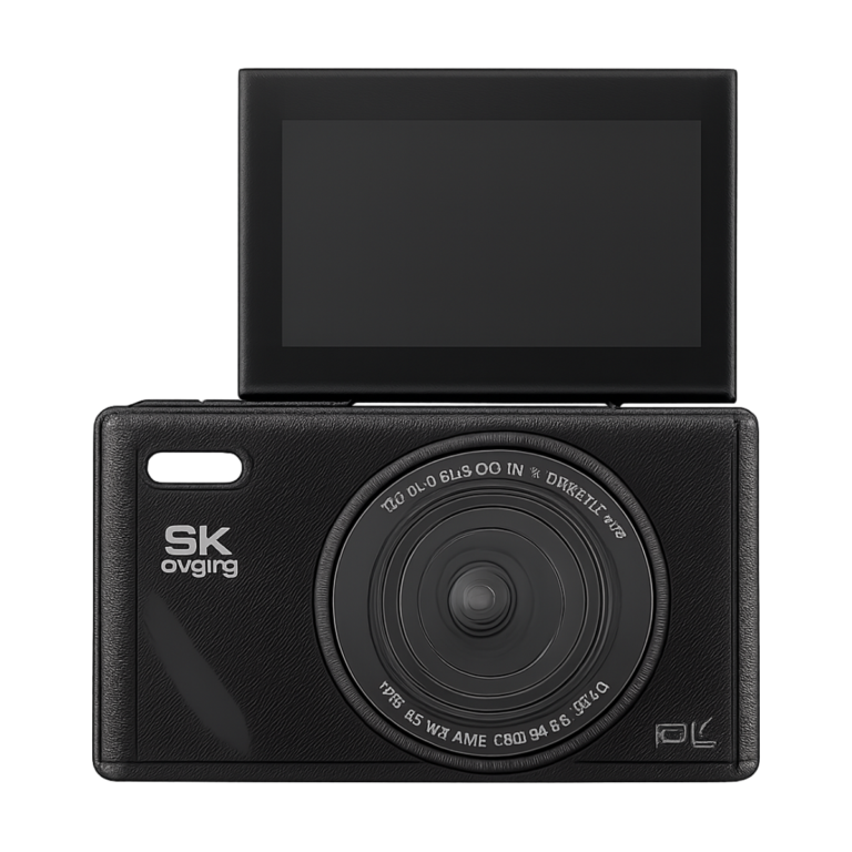 Luxuglow 64MP digital camera front view with flip screen