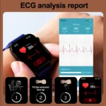 Close-up of 2025 ChiBear smartwatch showing heart rate and blood pressure features