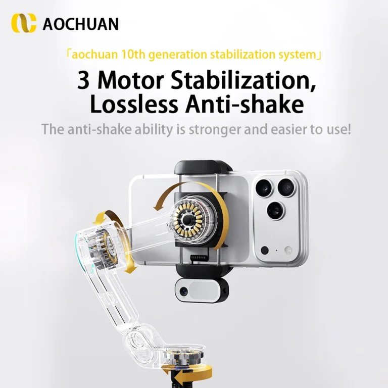 AOCHUAN SmartX3 gimbal with detachable remote control attached