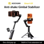 AOCHUAN SmartX3 foldable handheld gimbal stabilizer front view