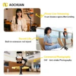 AOCHUAN SmartX3 gimbal angled showing 3-axis stabilization