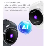 Back view of 2025 smartwatch highlighting charging port and band