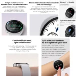 2025 smartwatch showing Bluetooth call feature and message notifications