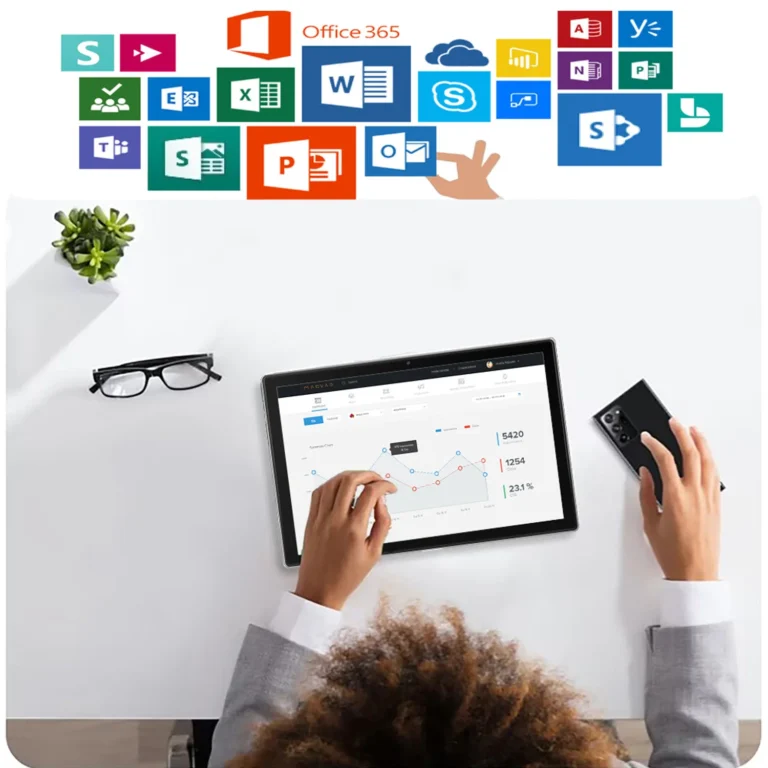 Side view of 2025 Android Tablet showing slim profile and ports