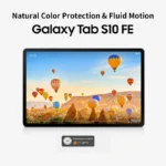 Close-up of front 12MP camera on Galaxy Tab S10 FE