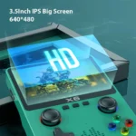 Back view of X6 handheld game player showcasing compact design