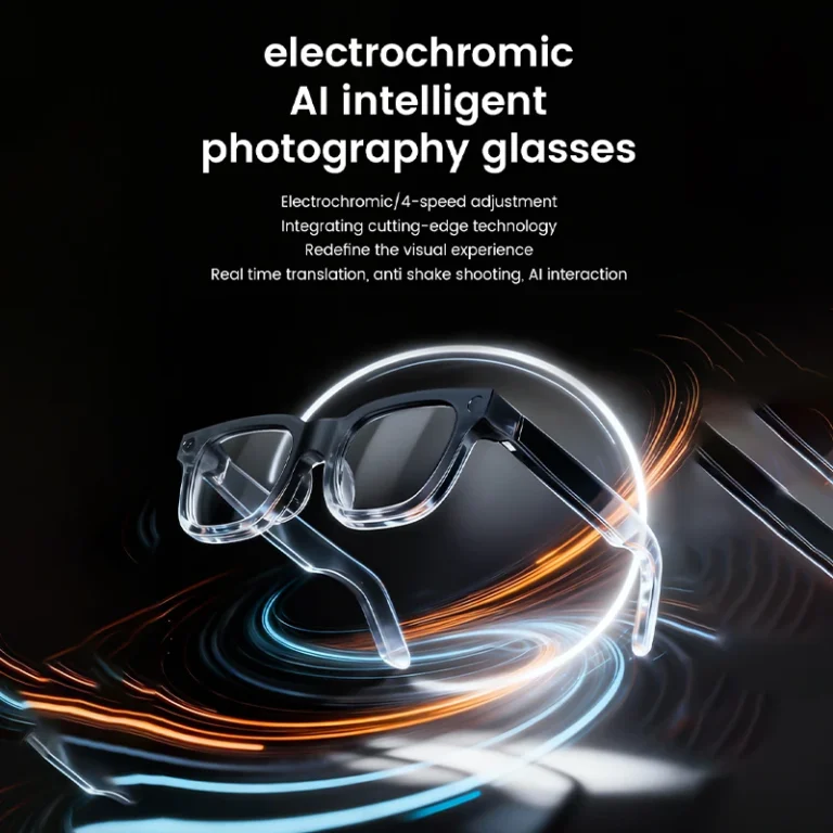 Side profile of 2026 AI SmartGlasses showing oval frame