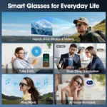 Packaged 2026 Smart AI Glasses with accessories and charging cable