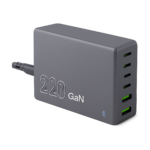 ASOMETECH 220W GaN 6-port desktop charger front view