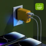 240W fast charger in black with multiple USB ports