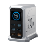 ASOMETECH 240W GaN 6-port desktop charger with USB-C and USB-A ports