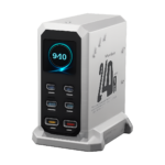 ASOMETECH 240W GaN 6-port desktop charger with USB-C and USB-A ports