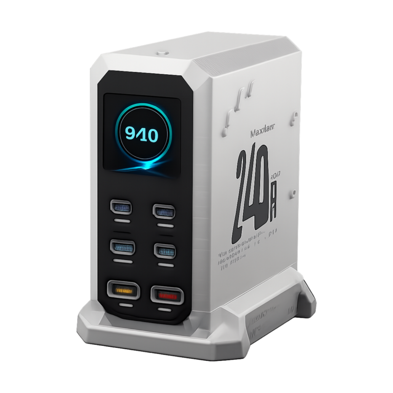 ASOMETECH 240W GaN 6-port desktop charger with USB-C and USB-A ports