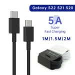 Close-up of braided 45W PD USB C cable for Samsung Galaxy