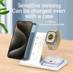 Compact foldable wireless charging stand with LED indicator