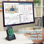 Wireless charger pad with anti-slip bars in black color