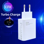 Side angle of Xiaomi 33W fast charger with EU plug