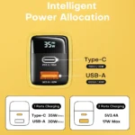 ASOMETECH 35W GaN charger charging multiple devices simultaneously
