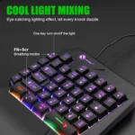 Compact 35-key mini gaming keyboard connected via USB