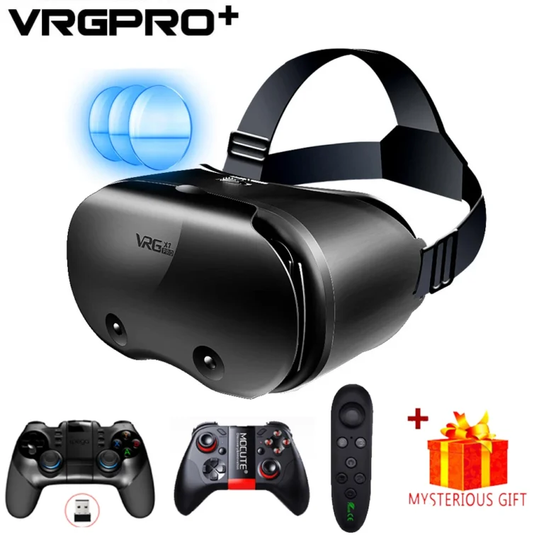 VRG PRO X7 3D virtual reality glasses headset compatible with iPhone and Android smartphones