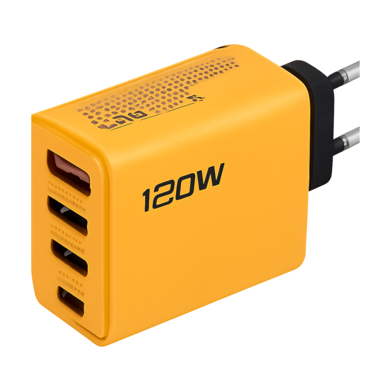 120W 4-port USB-C PD fast charger compatible with iPhone Samsung Xiaomi Huawei