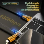 Mecha design 4-in-1 fast charging and data transfer cable
