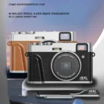 Side angle of Erilles 48MP mirrorless camera showing lens