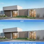 BESDER 8MP PTZ camera mounted showing lens details