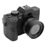 Back view of 4K camera with screen and controls