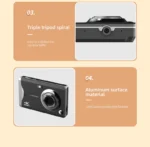 Close-up of camera lens and autofocus feature on 4K digital camera