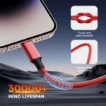 4pcs 3in1 fast charging cables with Lightning, Type-C, and Micro USB connectors