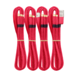 4pcs 3in1 USB-C fast charging cables with Lightning, Micro USB, and Type-C connectors