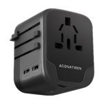 ASOMETECH 5-in-1 universal travel adapter with 2 USB-C and 2 USB-A ports