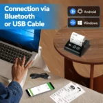 Mobile 58mm thermal printer with USB and Bluetooth