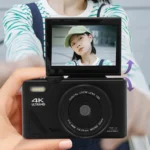 Back view showing rotating 3-inch LCD screen on digital camera