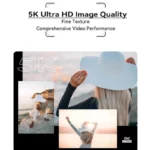 Side view of 5K HD optical zoom mirrorless camera with flip LCD