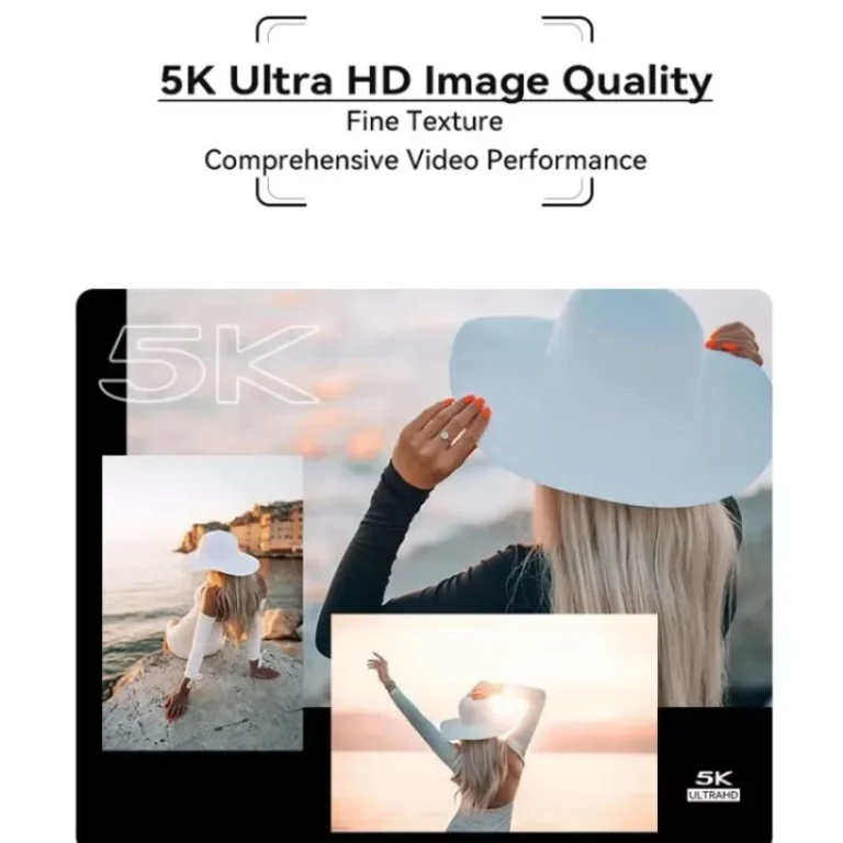 Side view of 5K HD optical zoom mirrorless camera with flip LCD