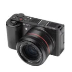 5K mirrorless digital camera front view with 3.2 inch flip touchscreen