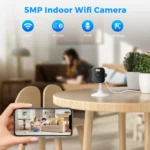 Side angle of 5MP Mini WiFi IP Camera showing lens