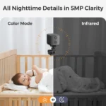 5MP Mini WiFi IP Camera mounted on wall for indoor surveillance